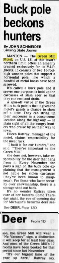 Green Mill Motel - Nov 1985 Article